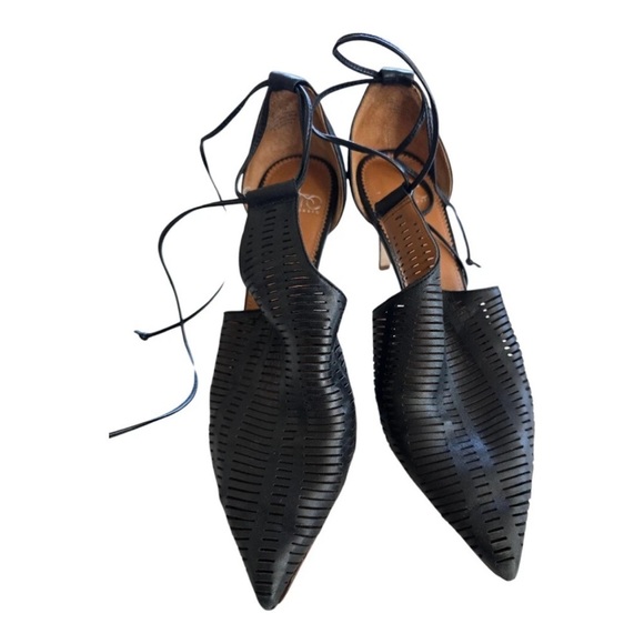 Franco Sarto Heels Krista Women 8M Black Pointed Too Stiletto Booties Excellent - Picture 4 of 15